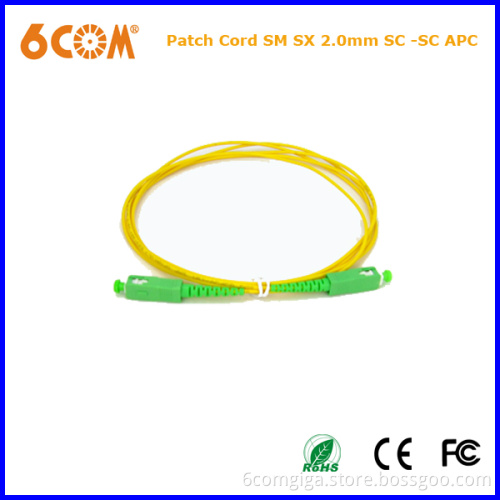 PVC Sx Sc-Sc PC 2.0mm Fiber Optic Patch Cord